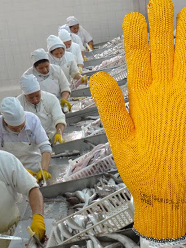 Guante Filetero Polipropileno Amarillo y Algodón Pesado 170 - Imagen 3