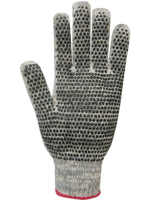 Guante jersey galga 7 de algodón bicolor Brico. 4 hilos. Pesado. Moteado negro 1 cara. 1100BRICO