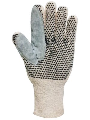 Guante terrycloth de algodón y poliéster. Moteado en 1 cara. Refuerzo de descarne entre dedos 1107RIP