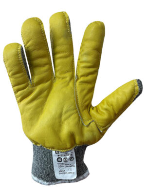 Guante terrycloth de algodón FORTE y poliéster. Liso. Refuerzo de vaqueta en palma. 6107FORTE