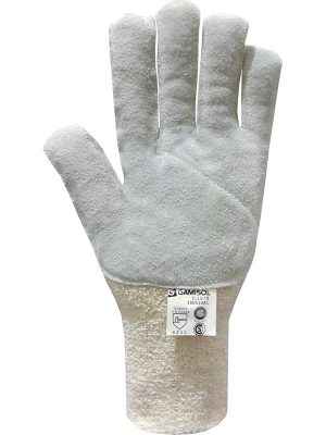 Guante terrycloth de algodón semi pesado. Liso. Refuerzo de DESCARNE en palma. 7115