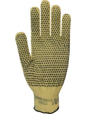 Guante tejido jersey galga 13 de aramida. Moteado. 1195G13
