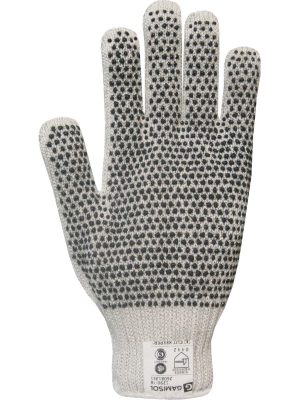 Guante tejido jersey galga 7 CUT KEEPER con hilo de acero. Pesado. Moteado negro en 1 cara. 1290