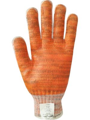 Guante tejido jersey galga 7 de hilo MAGNUM naranja y gris. Laminado. 3100MAGNUM