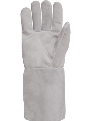 Guante terrycloth de algodón pesado. Recubierto total en cuero de descarne con puño de descarne. 9107
