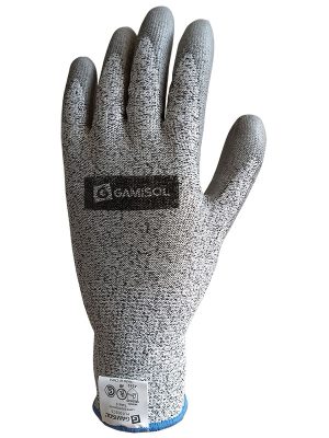 Guante G13 HPPE bañado en PU, dorso ventilado. PU1002C5