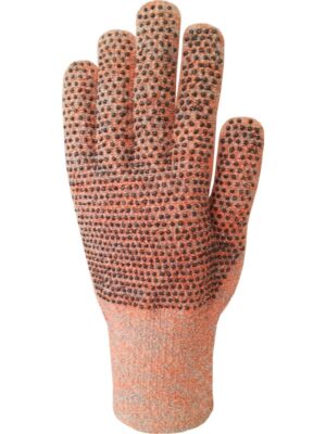 Guante tejido terrycloth de hilo MAGNUM naranja y gris. Moteado en dos caras. 2107MAGNUM