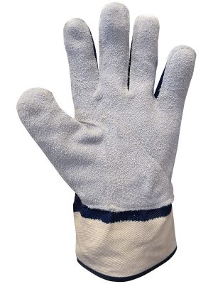 Guante Interlock algodón baño Nitrilo pesado puño seguridad de lona con palma de descarne N1001-RA