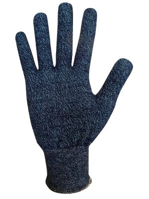 Guante tejido jersey galga 13 de acrílico y poliéster frizado en el interior. Azul 155G13