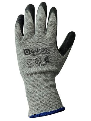 Guante G13 algodón FORTE gris bañado en PU, dorso ventilado. 120VEF