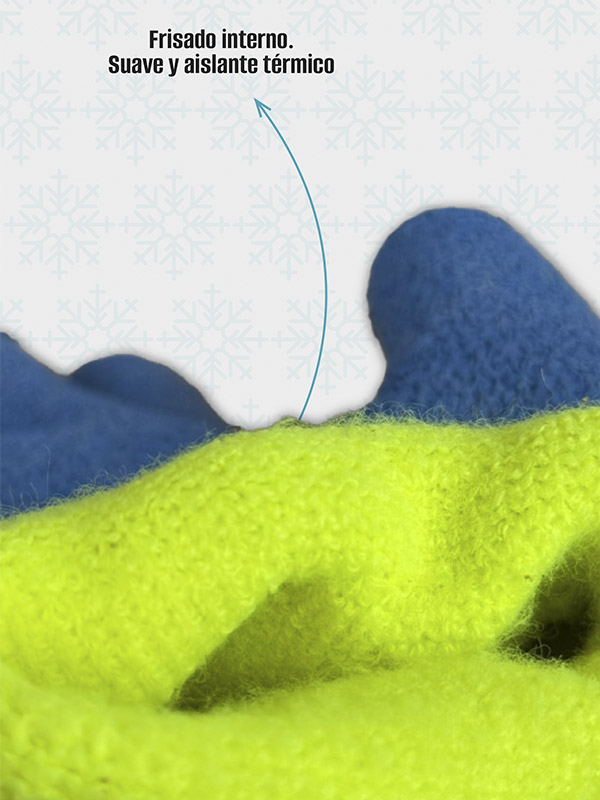 Guante tejido G10 acrílico terrycloth frizado. Bañado en LÁTEX NATURAL corrugado 3/4. Dorso ventilado. L1004 - Imagen 4