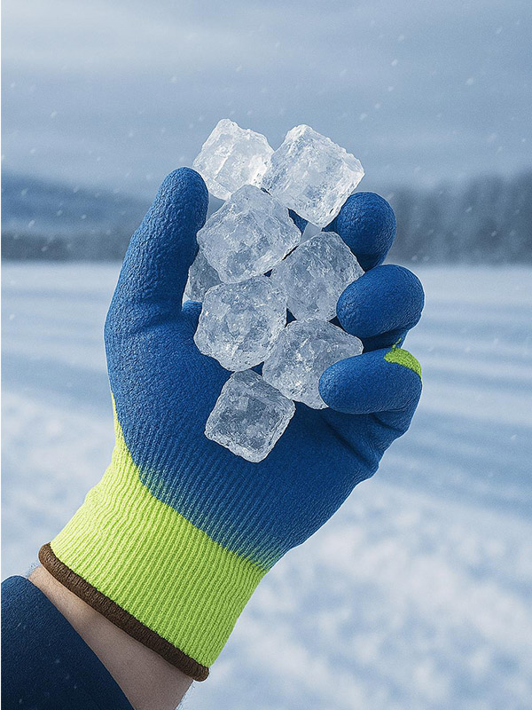 Guante tejido G10 acrílico terrycloth frizado. Bañado en LÁTEX NATURAL corrugado 3/4. Dorso ventilado. L1004 - Imagen 5