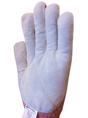 Guante tejido terrycloth de hilo MAGNUM naranja y gris. Refuerzo de descarne en palma. 7115MAGNUM