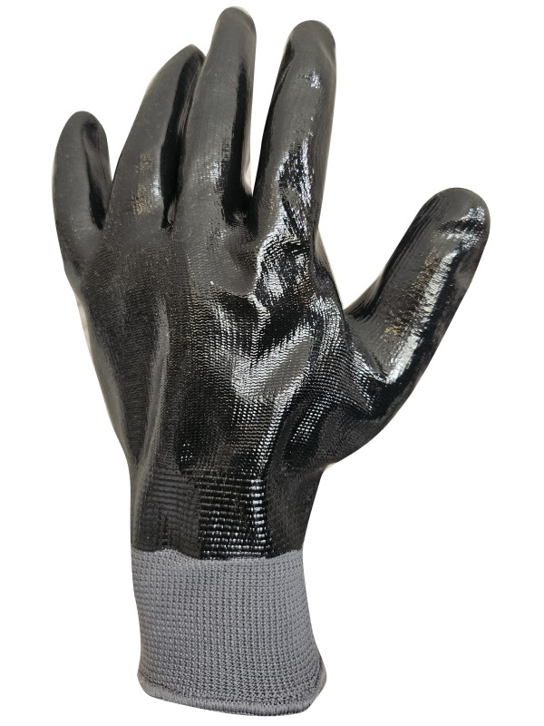 Guante tejido G13 de poliéster bañado completo en nitrilo liso. N1006H - Imagen 2
